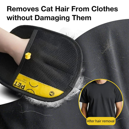Electrostatic Pet Hair Remover Gloves with Adjustable Wrist Strap - Breathable, Reusable, Skin-Safe Grooming Tool for Effortless Hair Removal on Sofas, Clothing, Bedding, and Curtains