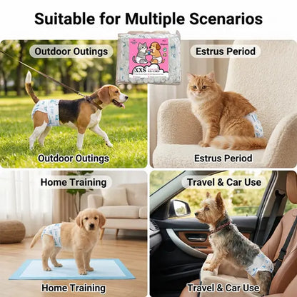 Pet Paper Diaper Pad Protector for Cats and Dogs - 12-Pack, Breathable and Splash-Proof