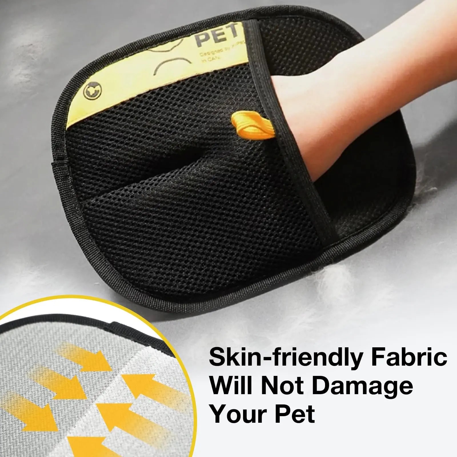 Electrostatic Pet Hair Remover Gloves with Adjustable Wrist Strap - Breathable, Reusable, Skin-Safe Grooming Tool for Effortless Hair Removal on Sofas, Clothing, Bedding, and Curtains
