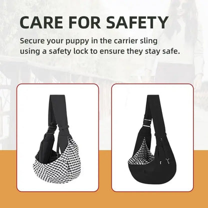 Small & Medium Pet Dog Carrier Sling Cat Bag- Reversible Puppy Carrier Purse with Storage Pocket, Hand-Free Dog Sling Carrier for Carry Small Dogs and Cats, Travel Safety Harness, Dog and Cat Harness Latest for Daily Pet Travel