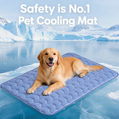 Cooling Mat for Dogs – Q-MAX>0.45 Washable Pet Cooling Pad, No Gel, No Electric, Non-Slip Summer Crate Bed for Large Dogs