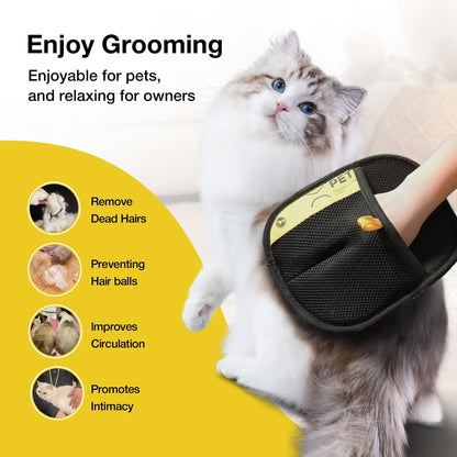 Electrostatic Pet Hair Remover Gloves with Adjustable Wrist Strap - Breathable, Reusable, Skin-Safe Grooming Tool for Effortless Hair Removal on Sofas, Clothing, Bedding, and Curtains
